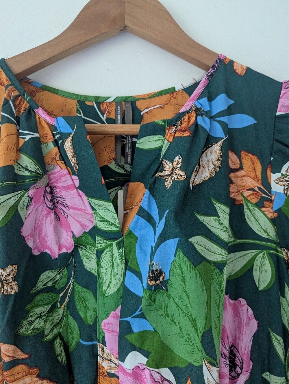 NWT! Anthropologie Somerset Mini Dress In Green Floral - Picture 7 of 9